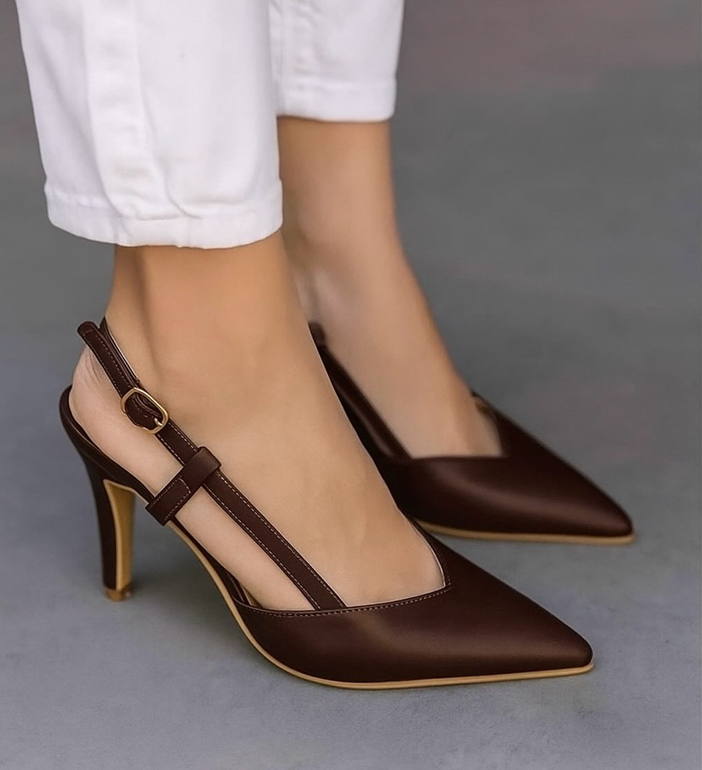 Adour Classic Bow Slingback AD92 Brown
