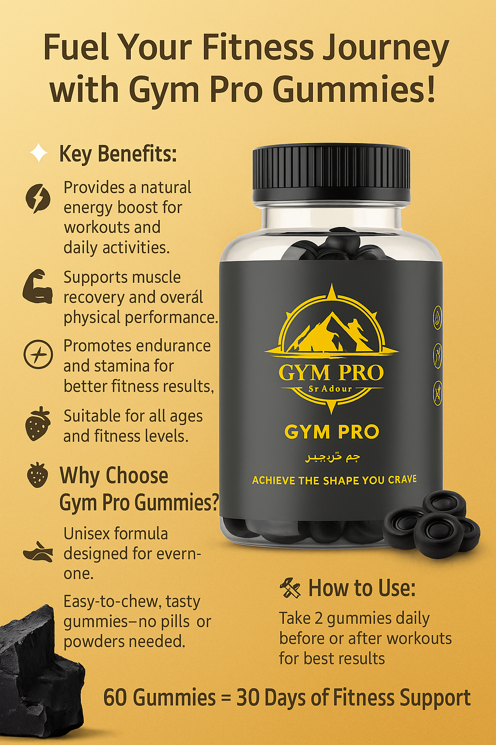 Gym Pro Gummies – All-in-One Fitness & Energy Boost for All Age