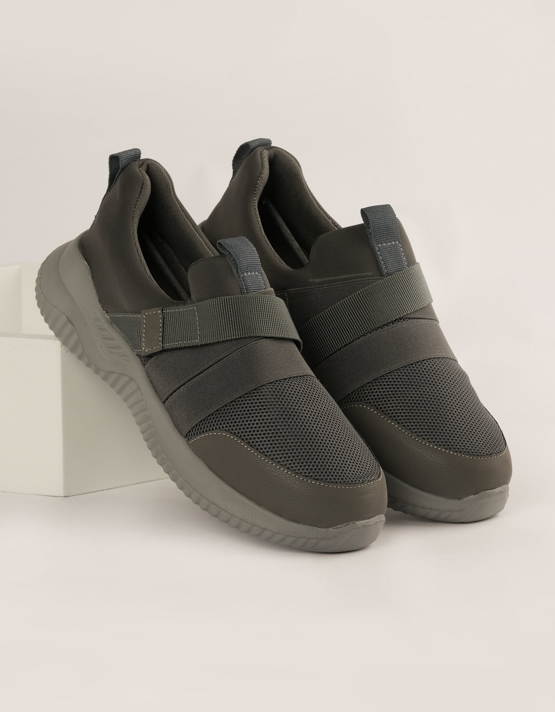 Charcoal Stride Slip-On Sneakers