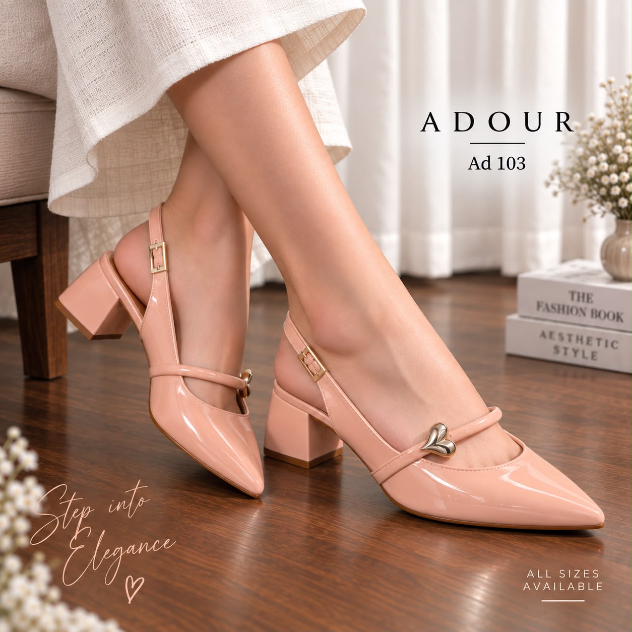 Adour Shoes AD103 Peach