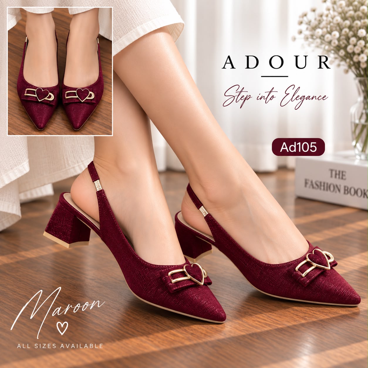 Adour Shoes AD105 Mahroon