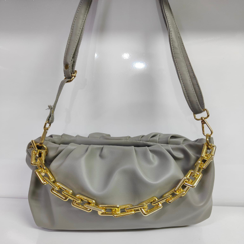 Gathered Women Shoulder Bag With Chain Strap B132