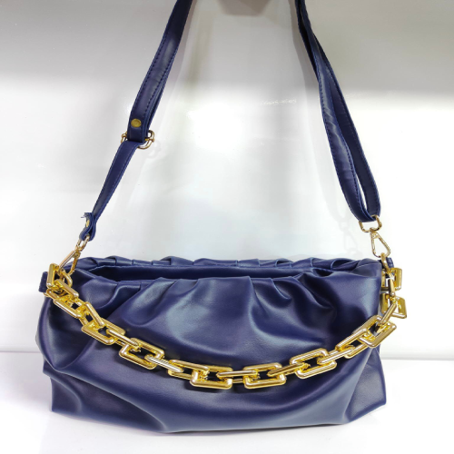 Gathered Women Shoulder Bag With Chain Strap B132