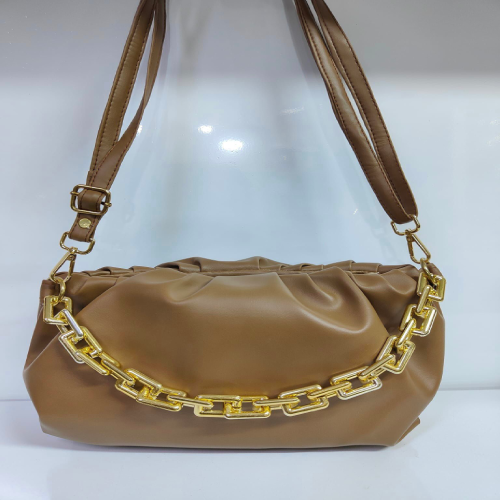 Gathered Women Shoulder Bag With Chain Strap B132