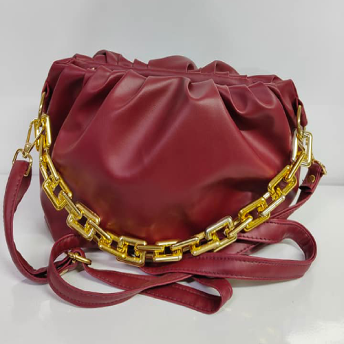 Gathered Women Shoulder Bag With Chain Strap B132