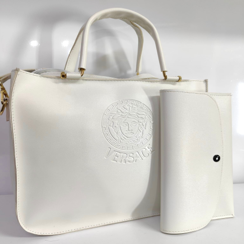 Pair of Royal White Accent Ladies Shoulder Bags B130