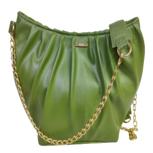 Gathered Shoulder Bag’s Chain Strap Accent B123