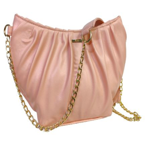 Gathered Shoulder Bag’s Chain Strap Accent B123