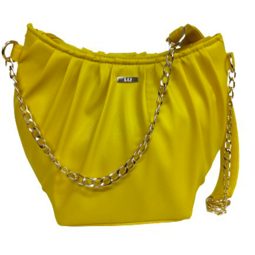 Gathered Shoulder Bag’s Chain Strap Accent B123