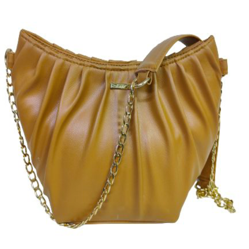 Gathered Shoulder Bag’s Chain Strap Accent B123