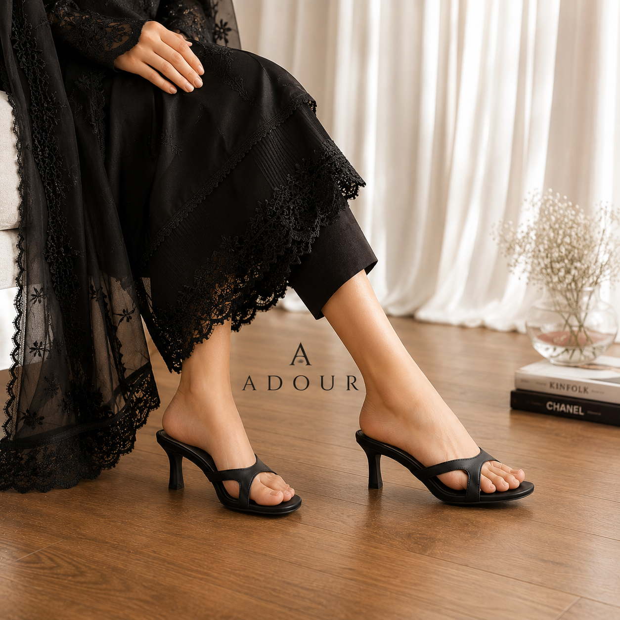 Adour 2 inches heel ad45 Black