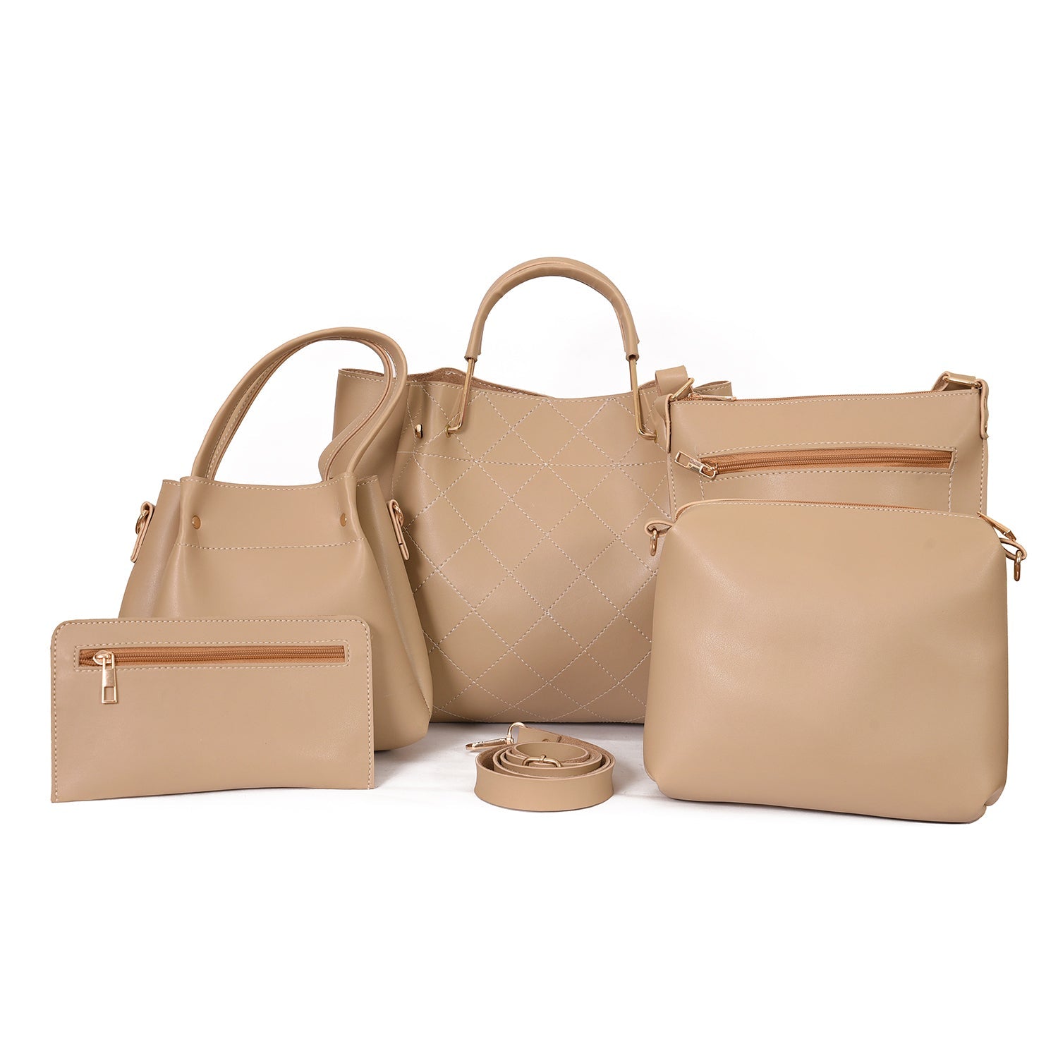 FABULOUS 5 PCS BEIGE BAG SET