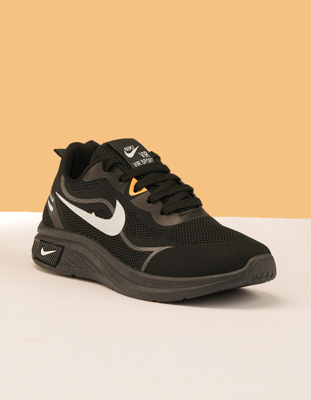 Noir Elite - Men's Black Sports Sneakers