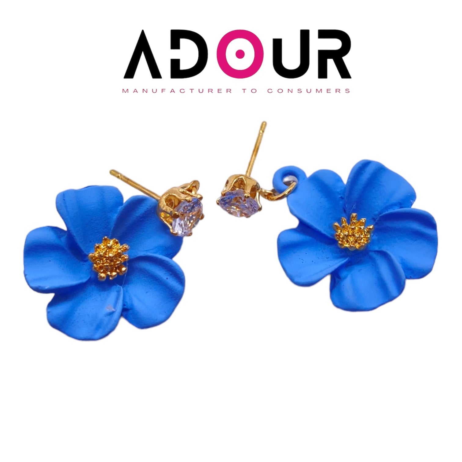 Adour Blue Flower Earrings LG23