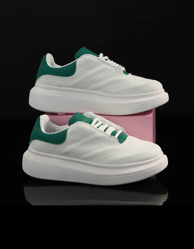 Emerald Accent Classic Sneakers