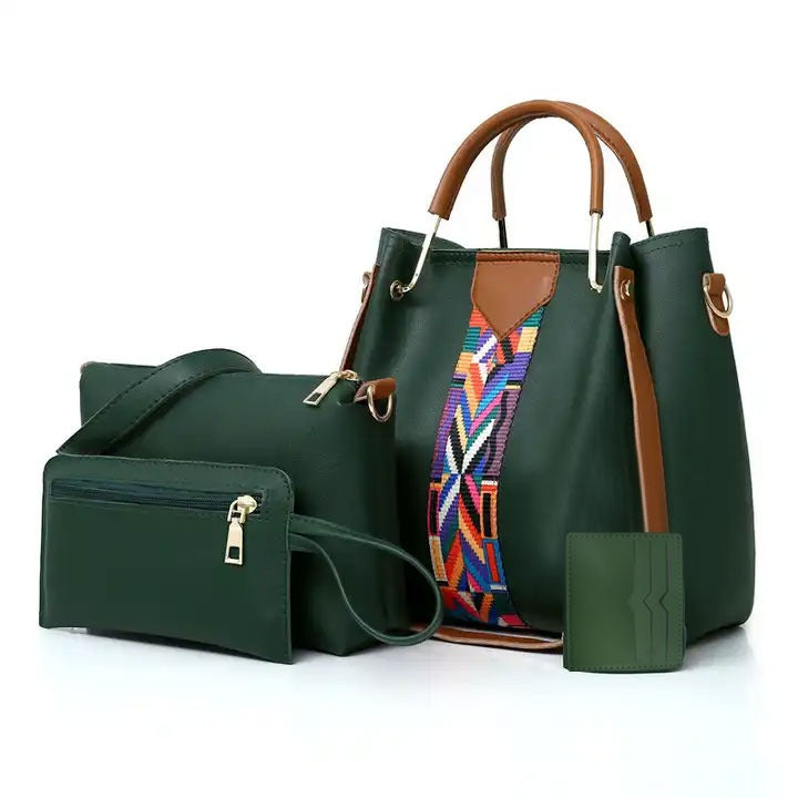 CAPRI 4 PIECE GREEN HANDBAG