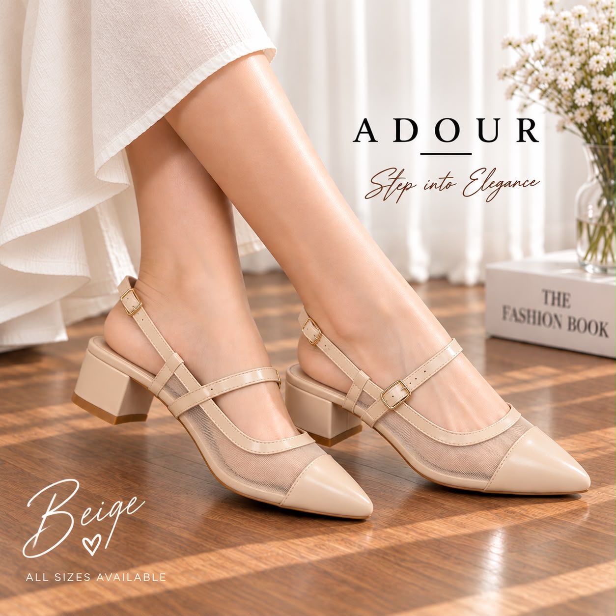 Adour Shoes AD112 Beige