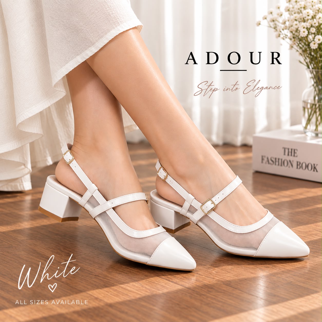 Adour Shoes AD112 White