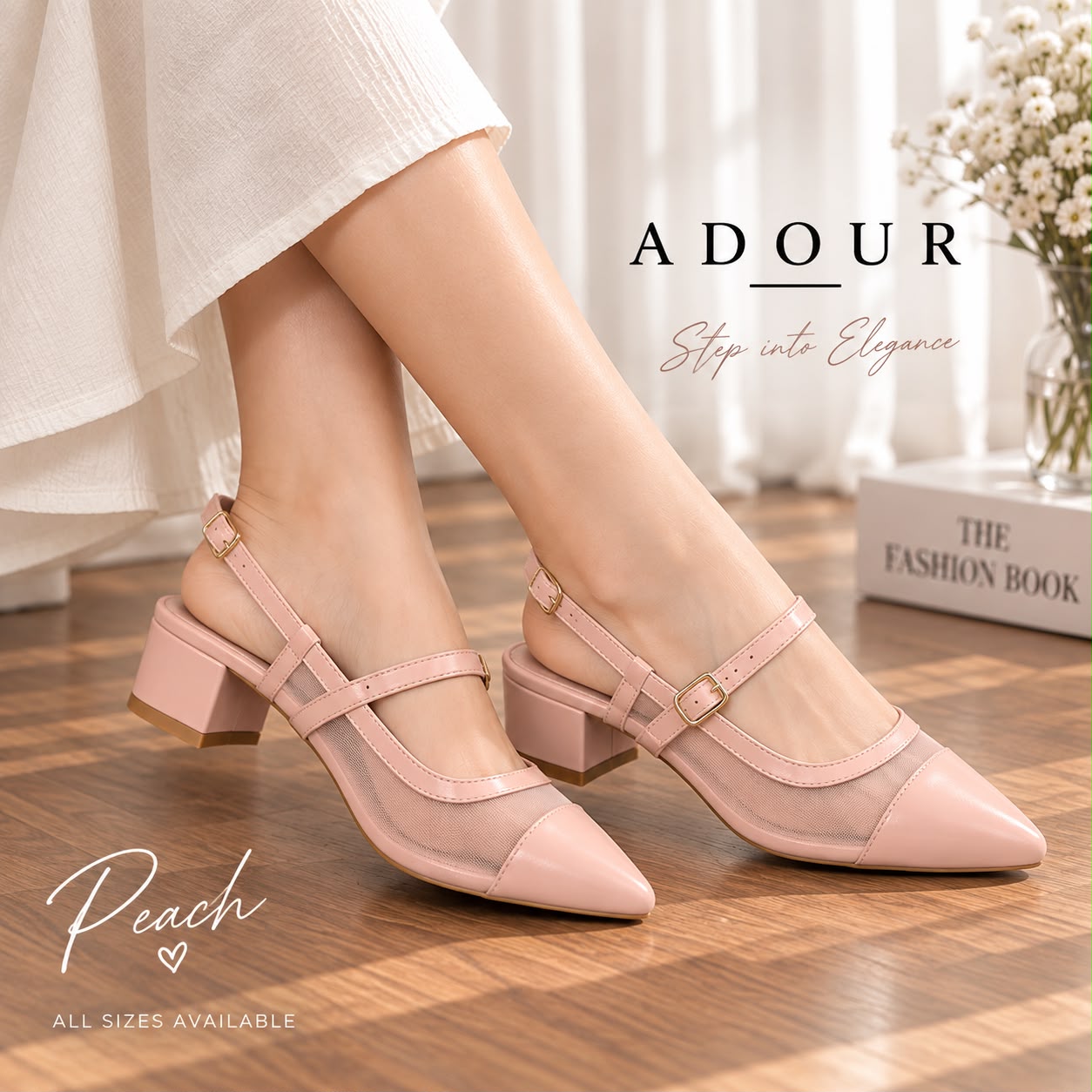 Adour Shoes AD112 Peach