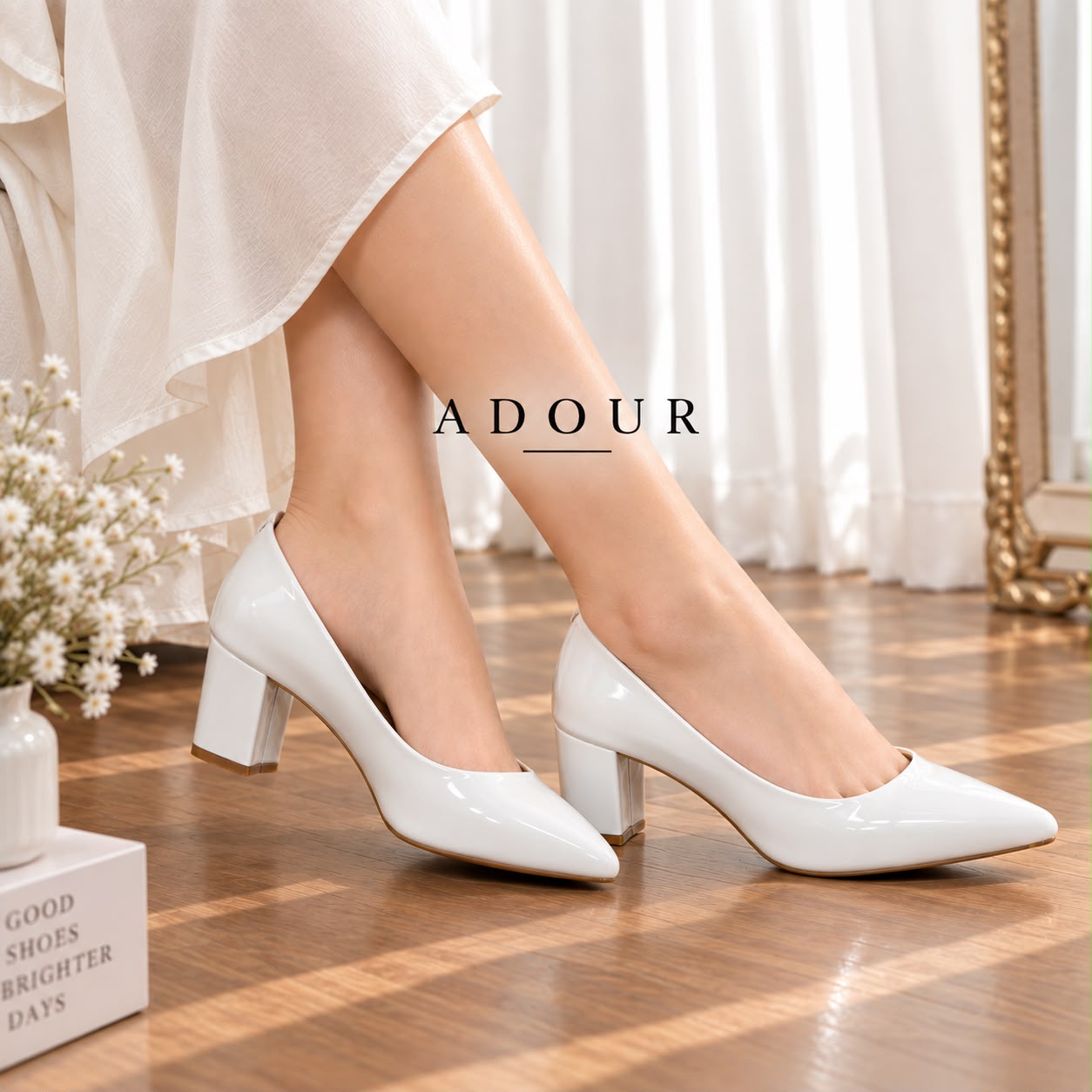 Adour Shoes AD110 White