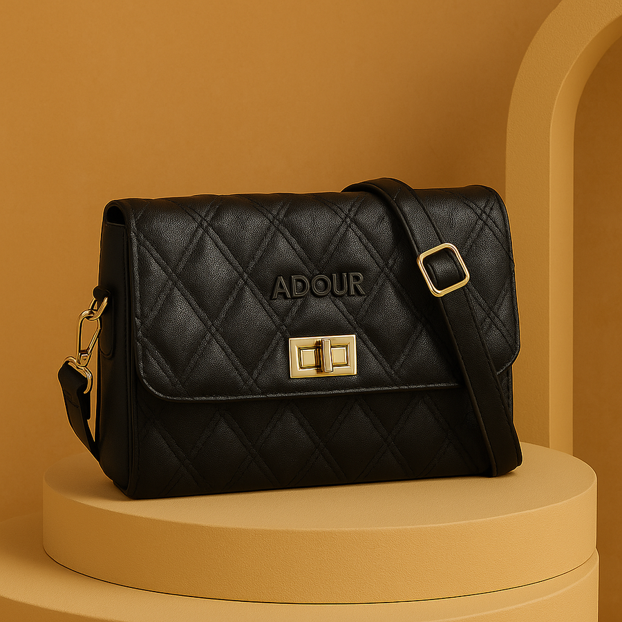 Adour Black Quilted Crossbody Bag AB12 - view 2