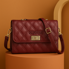 Adour Maroon Quilted Crossbody Bag – AB12
