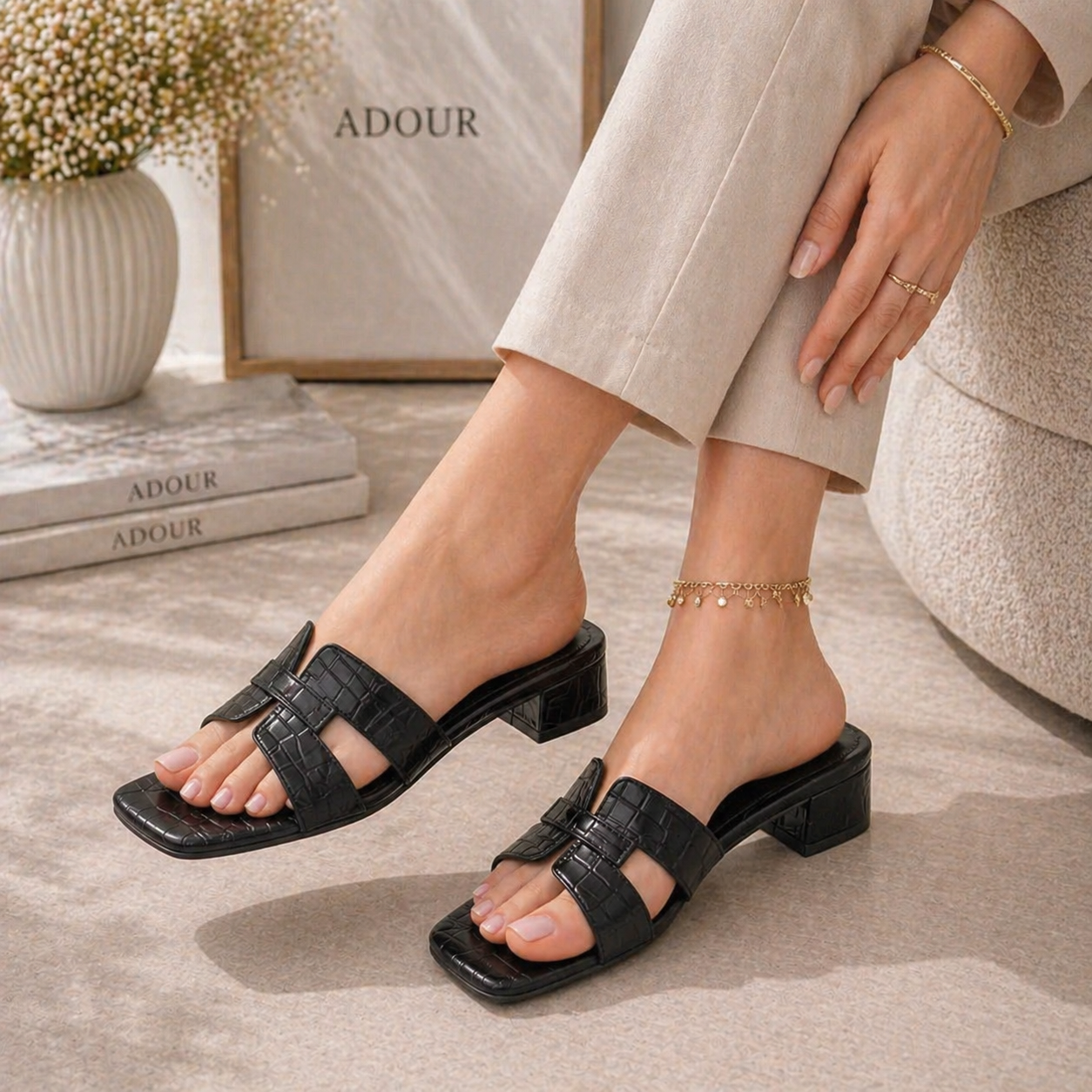 Adour Heel AD22 Black