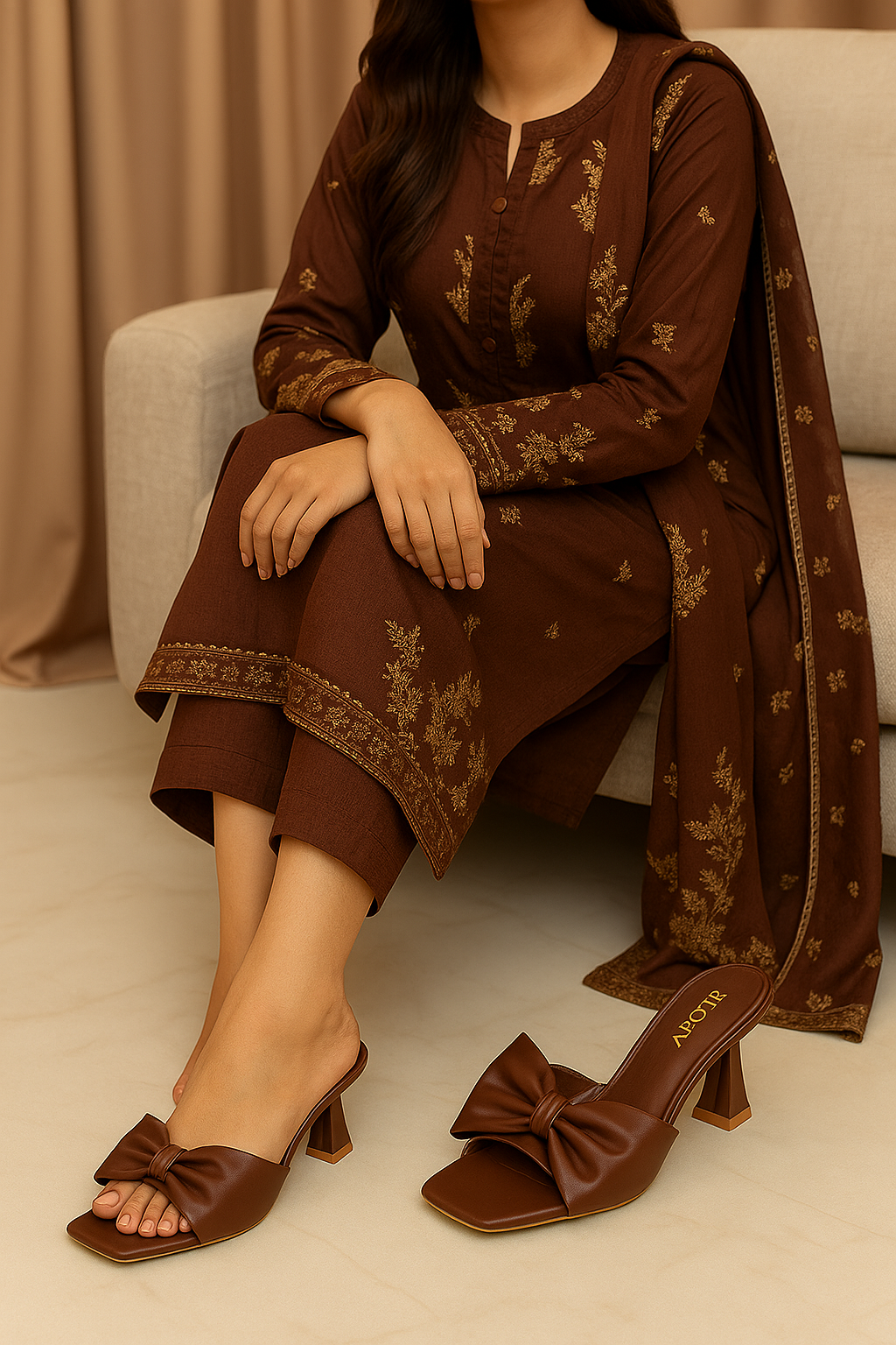 Adour Heels 3 Inch AD3 Brown