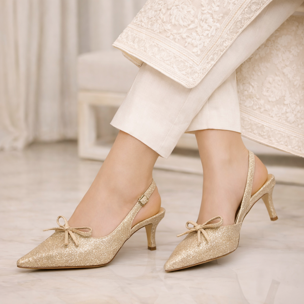 Adour Classic Bow Slingback AD48 Golden