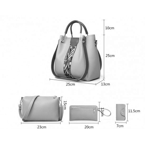 CAPRI 4 PIECE GREY HANDBAG