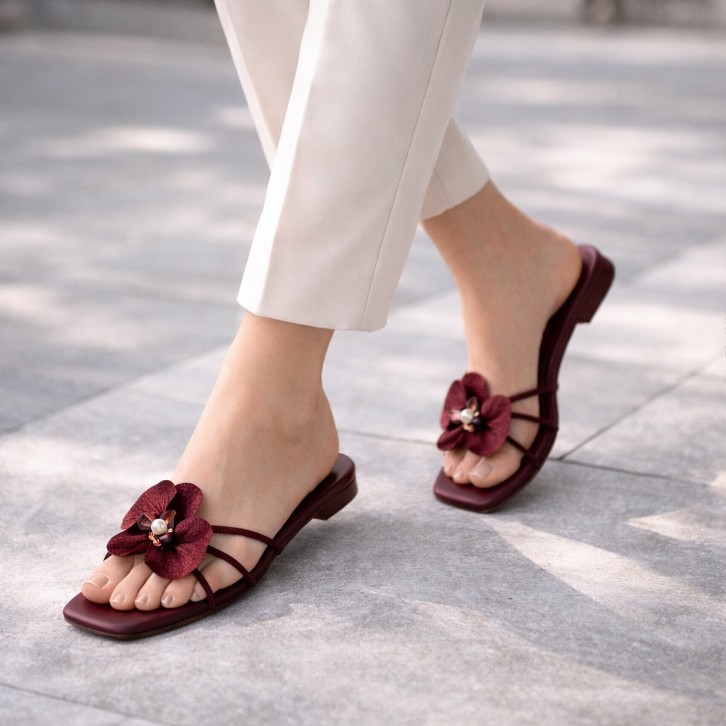 Adour Fancy Slipper S6 Maroon