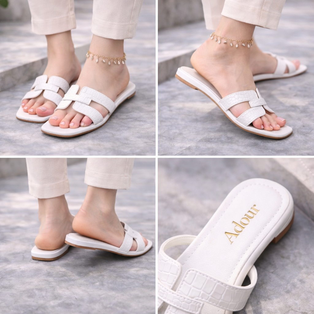 Adour Fancy Slipper S7 White