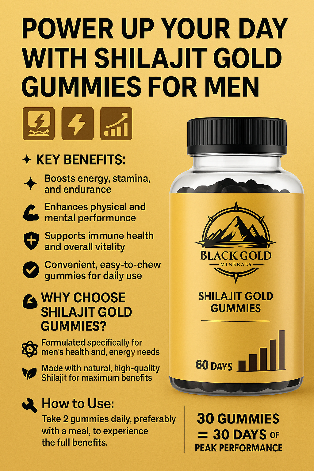 Shilajit Gold Gummies – Energy & Vitality Boost for Men