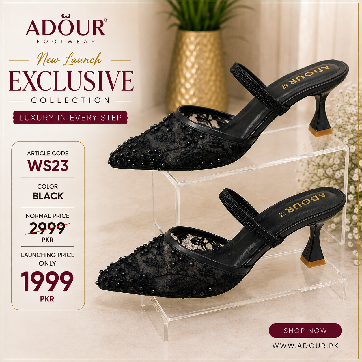 Adour Shoes WS23 Black