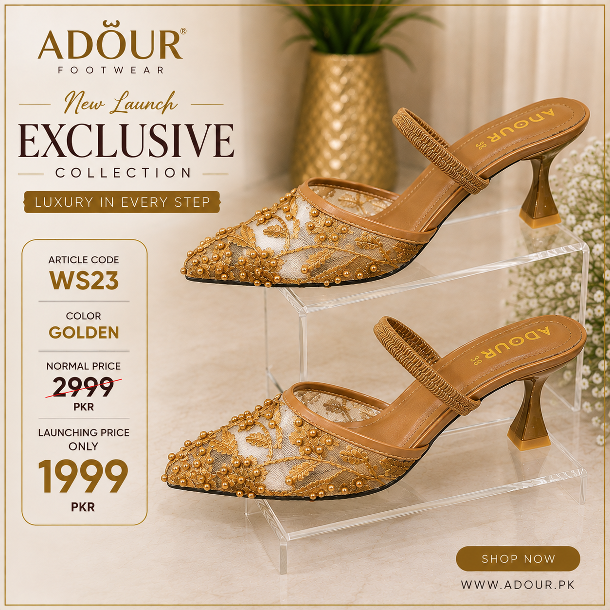 Adour Shoes WS23 Golden