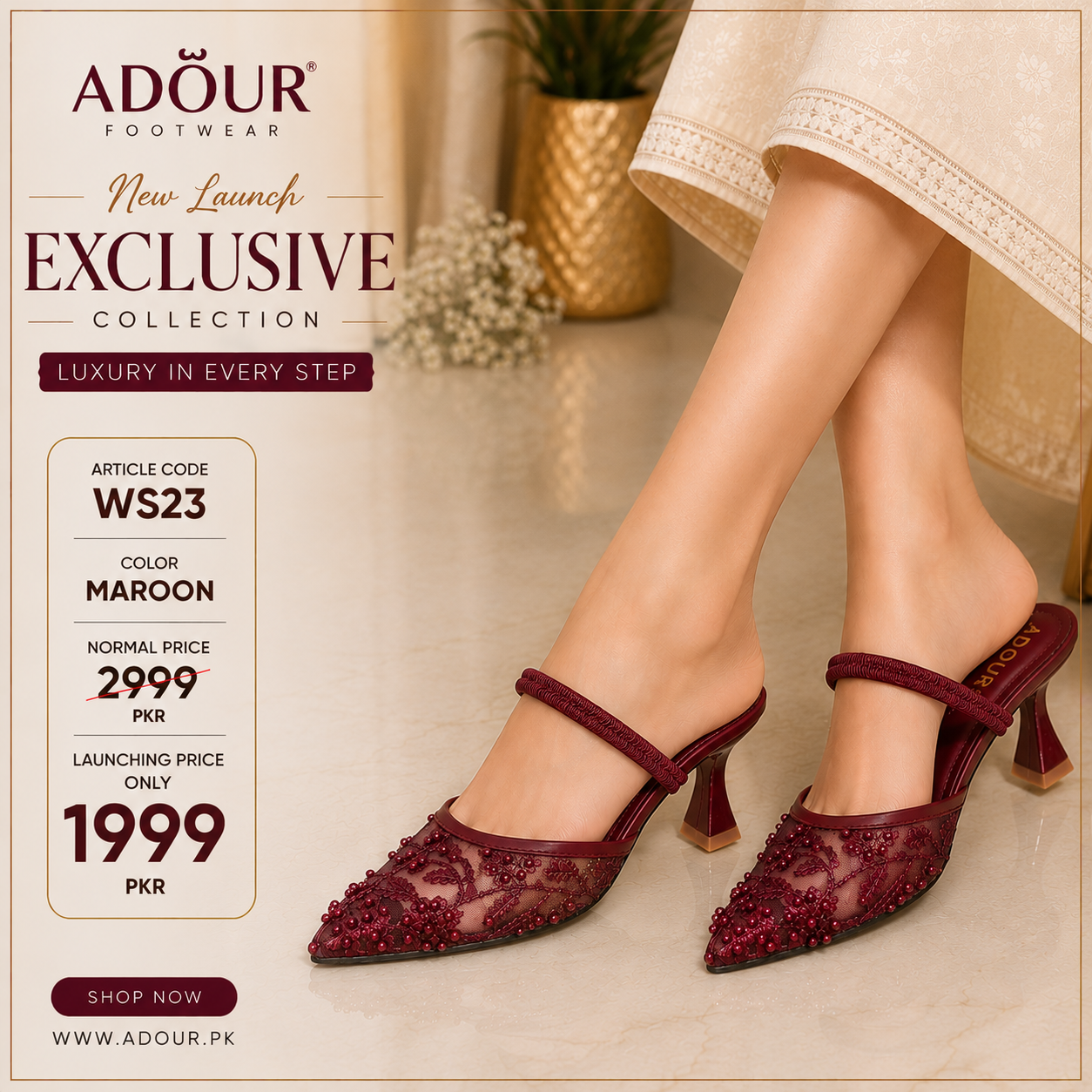 Adour Shoes WS23 Maroon