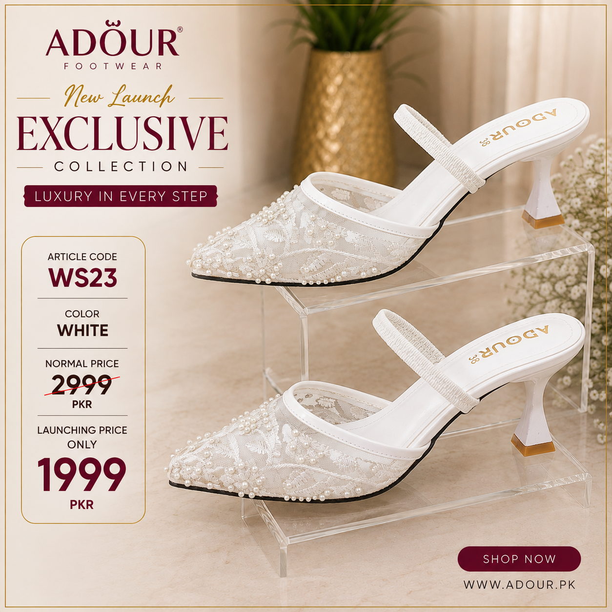 Adour Shoes WS23 White