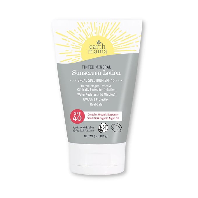 Earth Mama Tinted Mineral Sunscreen Lotion SPF 40