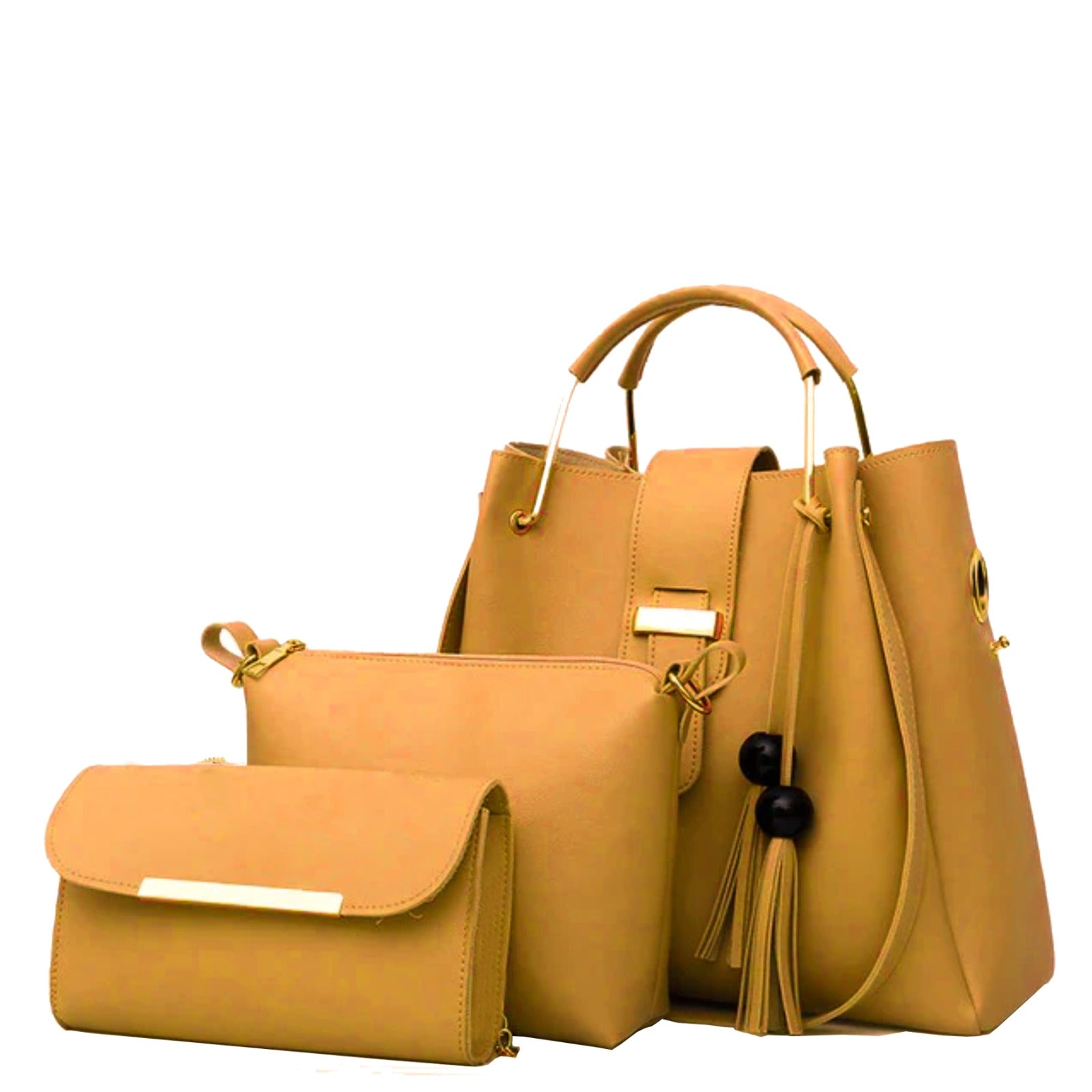 ALEXA 3 PIECE YELLOW HAND BAG