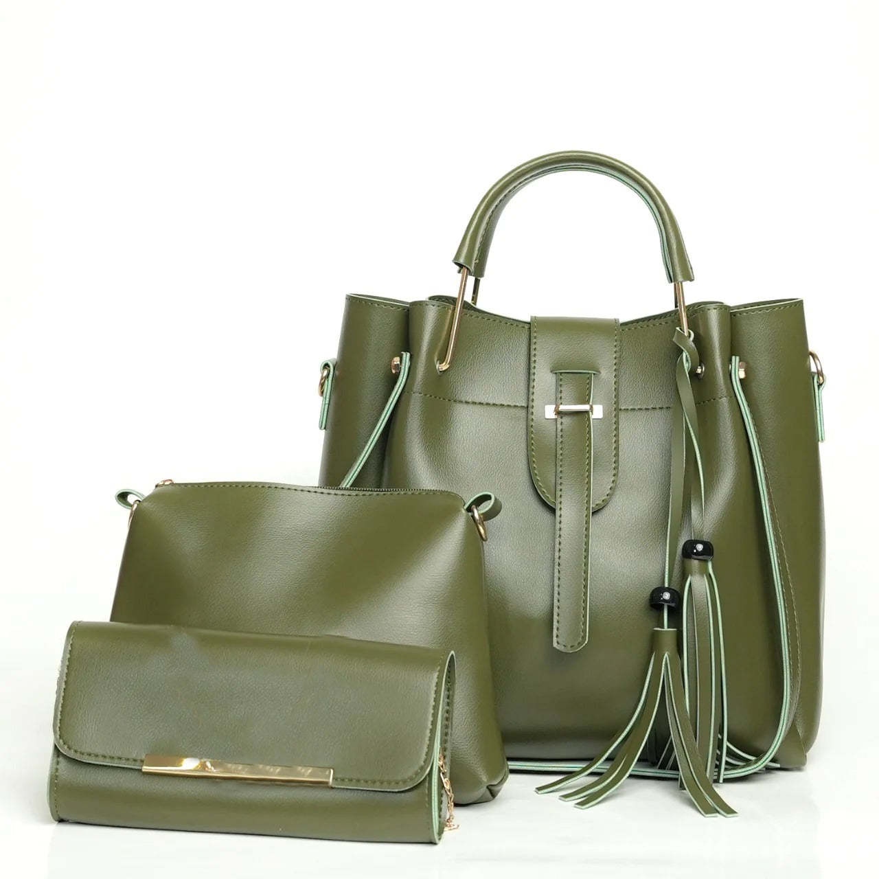 ALEXA 3 PIECE GREEN HANDBAG