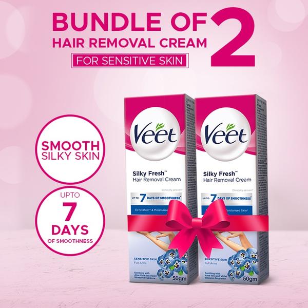 Bundle Of 2 Veet Cream Silk & Fresh 50 Gm - Sensitive