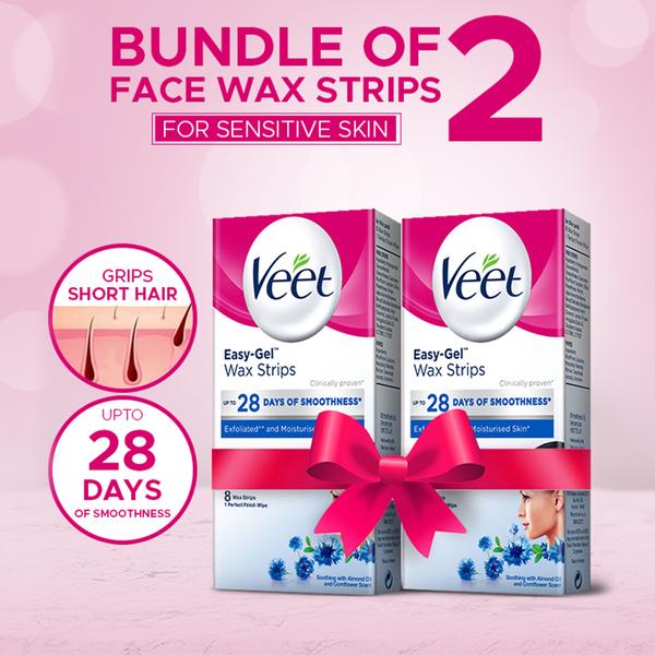 Bundle Of Two Sensitive Skin Facewax Strips - 16 Strips - veet