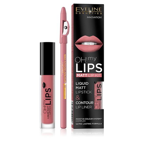 Eveline Oh! My Lips Liquid Matt Lipstick & Liner 7