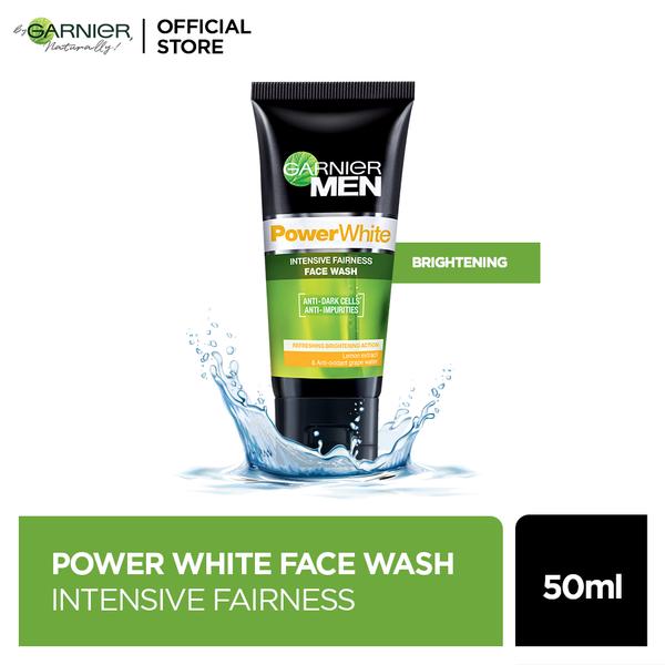 Men Power White Face Wash For Brighter Skin - 50ml - Garnier