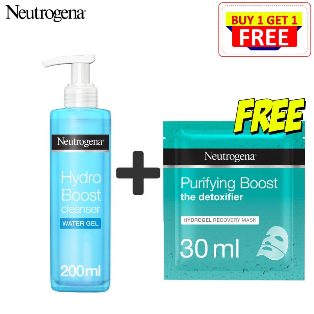 Neutrogena Hydro Boost Cleanser 200ml + Free Purifying Boost Mask