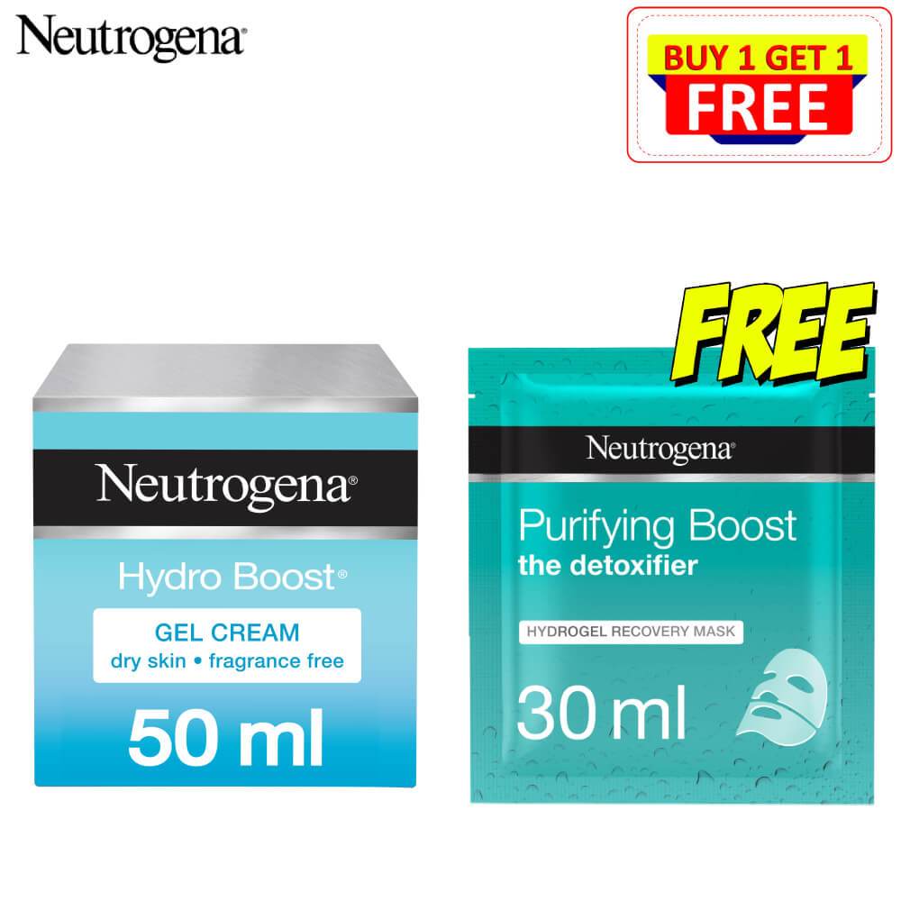 Neutrogena Hydro Boost Gel Cream Moisturizer 50ml + Free Purifying Boost Mask