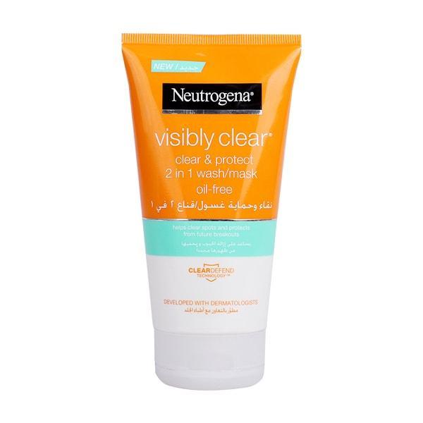 Neutrogena Visibly Clear Oil Free Clear &amp; Protect 2 In 1 Wash/Mask - 150ml